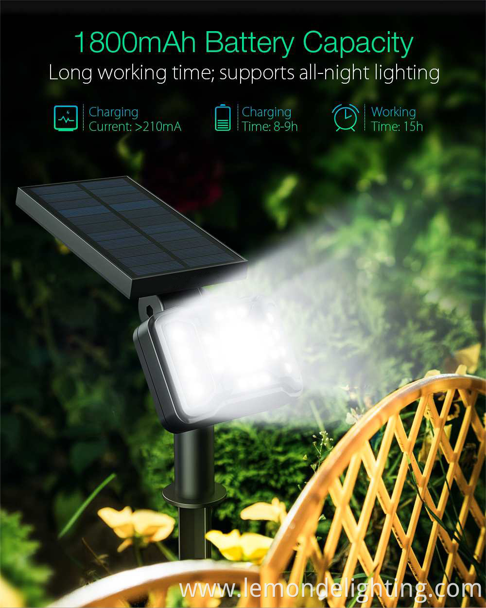 Solar-powered outdoor lighting fixtures